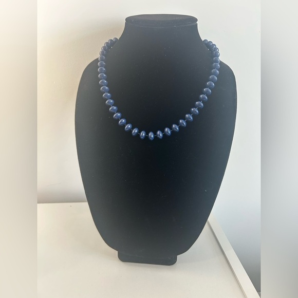 Vintage Elegant Blue Beaded Necklace - Picture 1 of 4